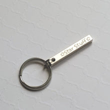 Load image into Gallery viewer, custom stamped 3d sterling silver bar keychain