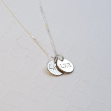 Load image into Gallery viewer, custom sterling silver necklace with tiny stamped discs