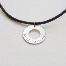 Load image into Gallery viewer, sterling silver custom men&#39;s washer necklace 
