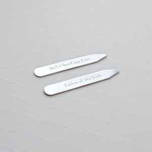 sterling silver father-of-bride collar stays gift