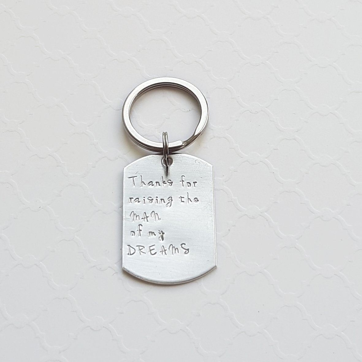 custom sterling silver dog tag keychain