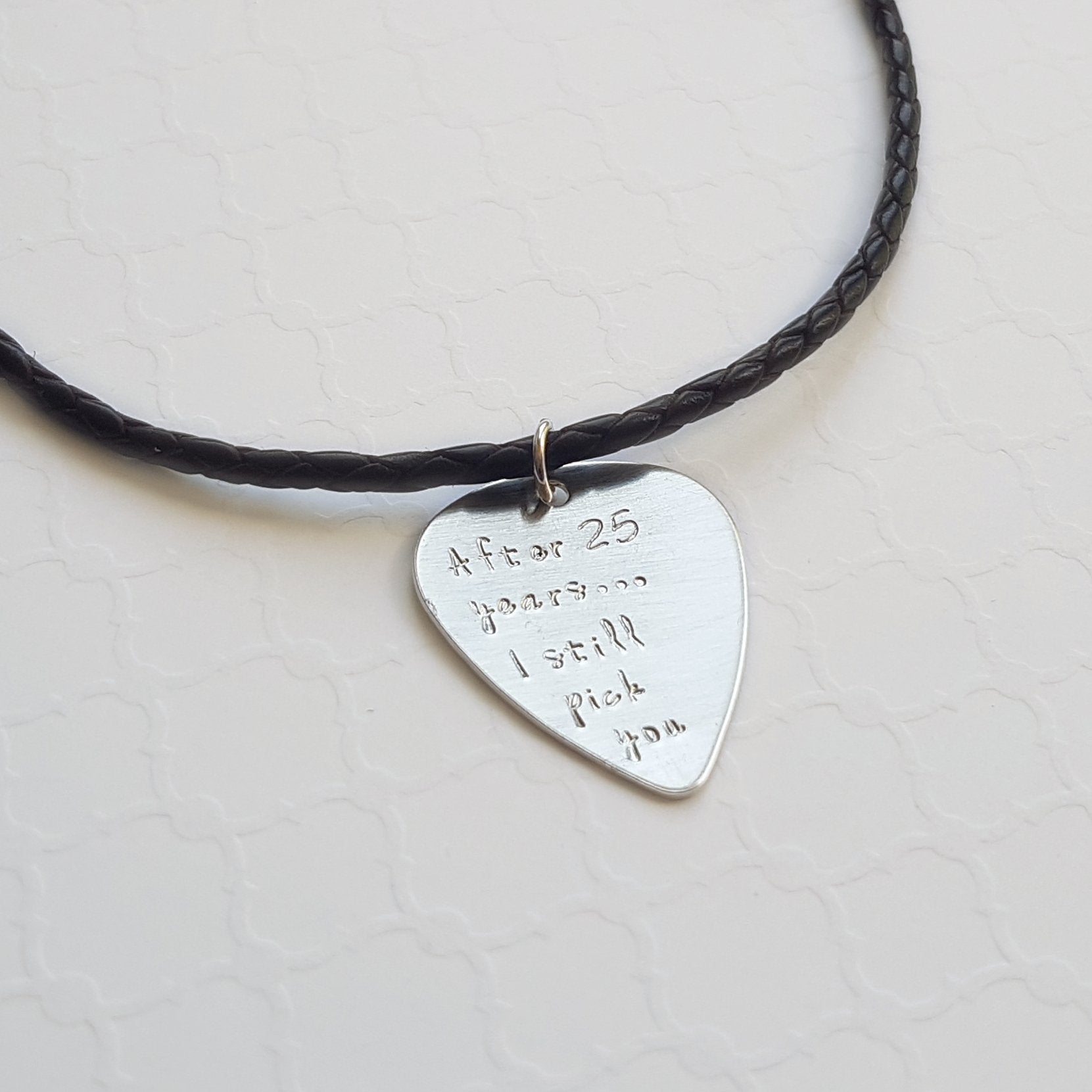 Personalized guitar hot sale pick necklace