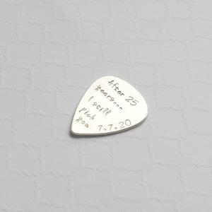 25th anniversary sterling silver guitar pick 