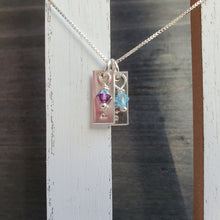 Load image into Gallery viewer, Mom&#39;s sterling bar necklace with birthstones
