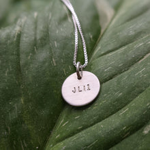Load image into Gallery viewer, custom sterling silver necklace with tiny stamped discs