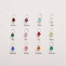 Load image into Gallery viewer, Mom-daughter sterling birthstone necklace set