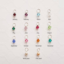 Load image into Gallery viewer, Sterling initial necklace with Swarovski birthstone